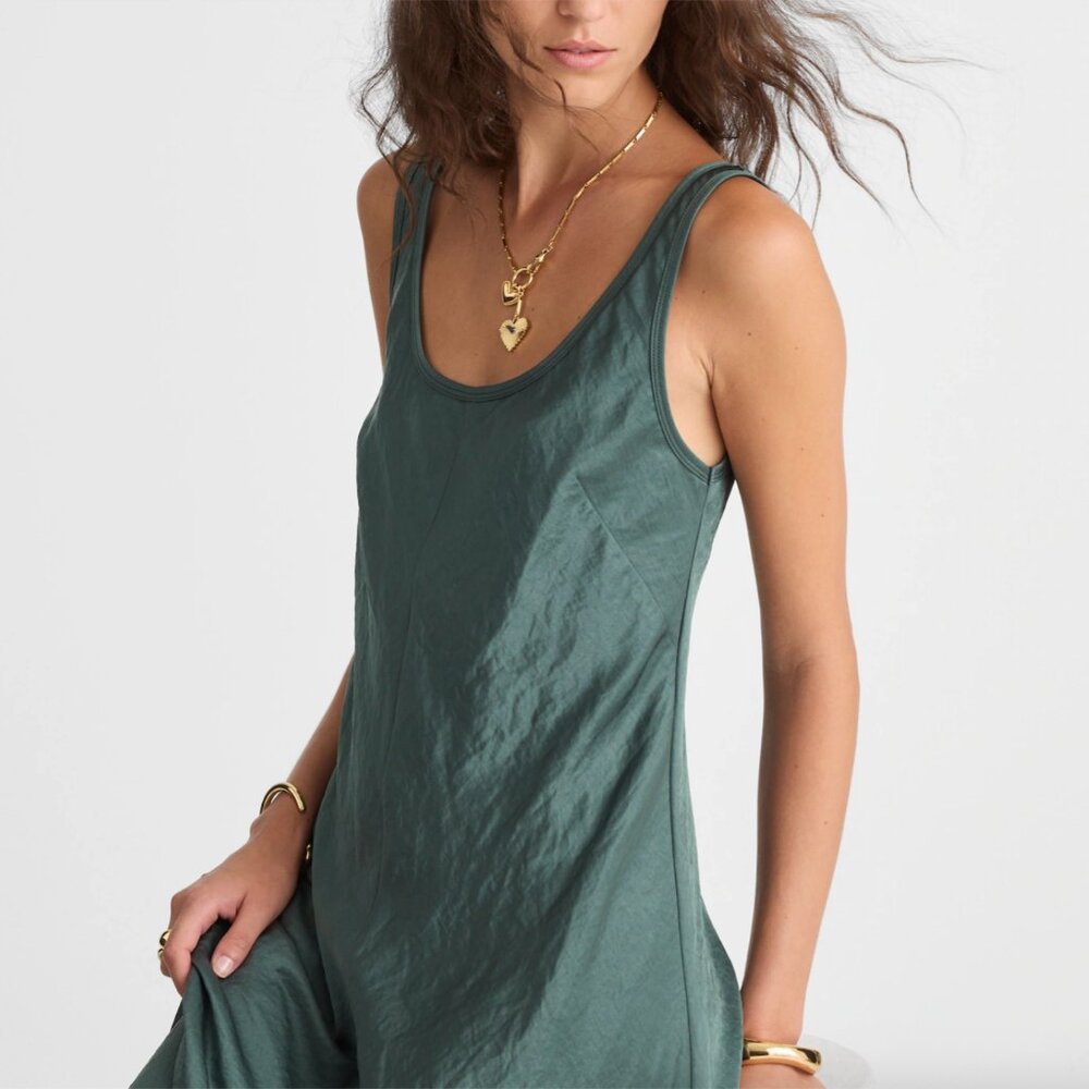 ISO Madewell Scoopneck Tank Maxi Dress Size 0 Botanical Green